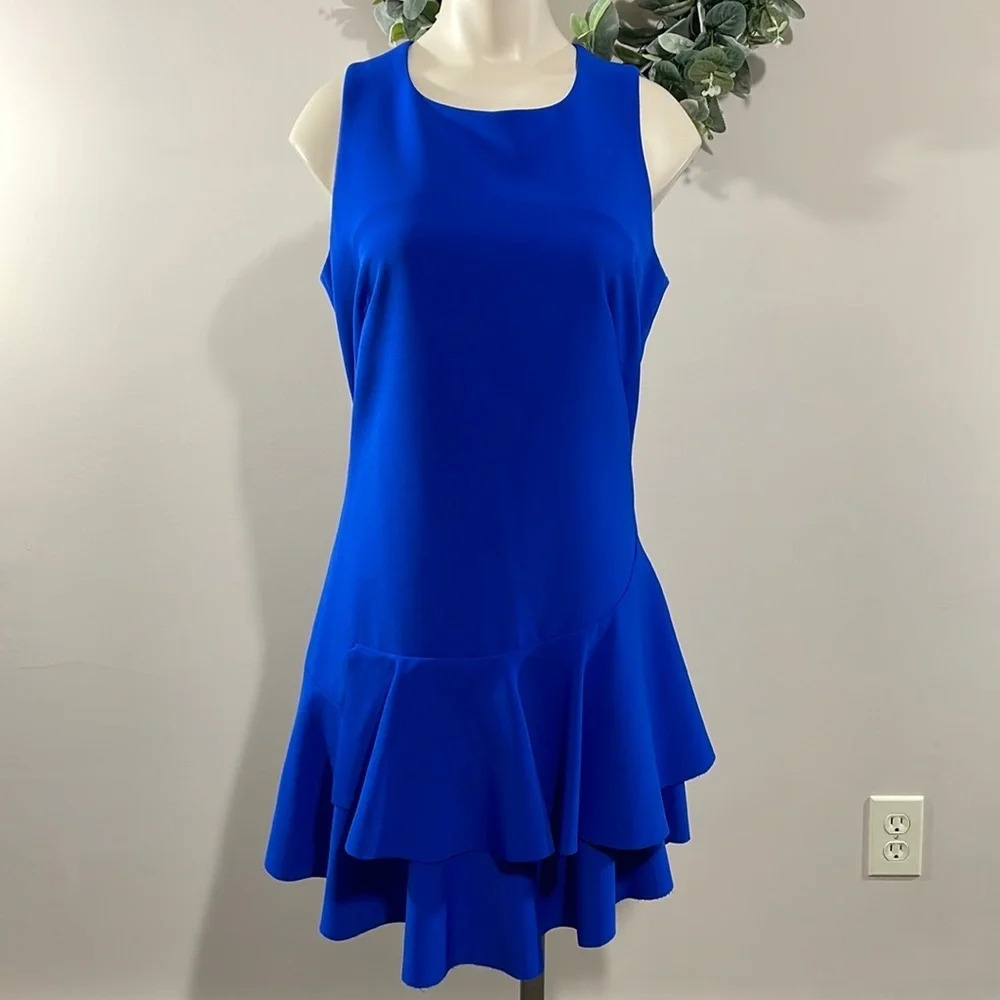 NWOT Ark & Co Sleeveless Drop Waist Ruffled Dress Royal Blue S